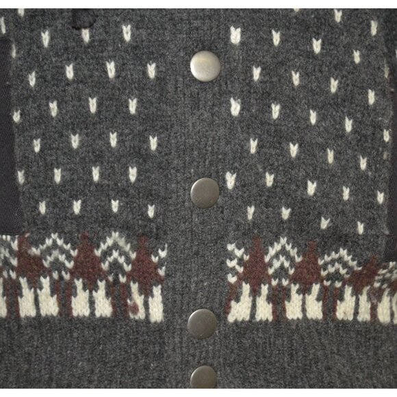 Free People Ladies Gray On My Way Hoodie Knit Sweater Size XS Mixed Print Wool - Picture 4 of 15